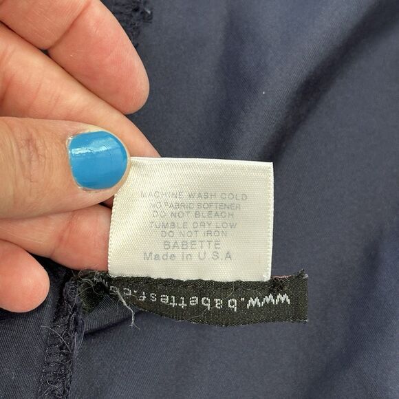 Babette Snap Front Jacket Womens Small Navy Blue Parachute Lagenlook Minimalist - Picture 11 of 11